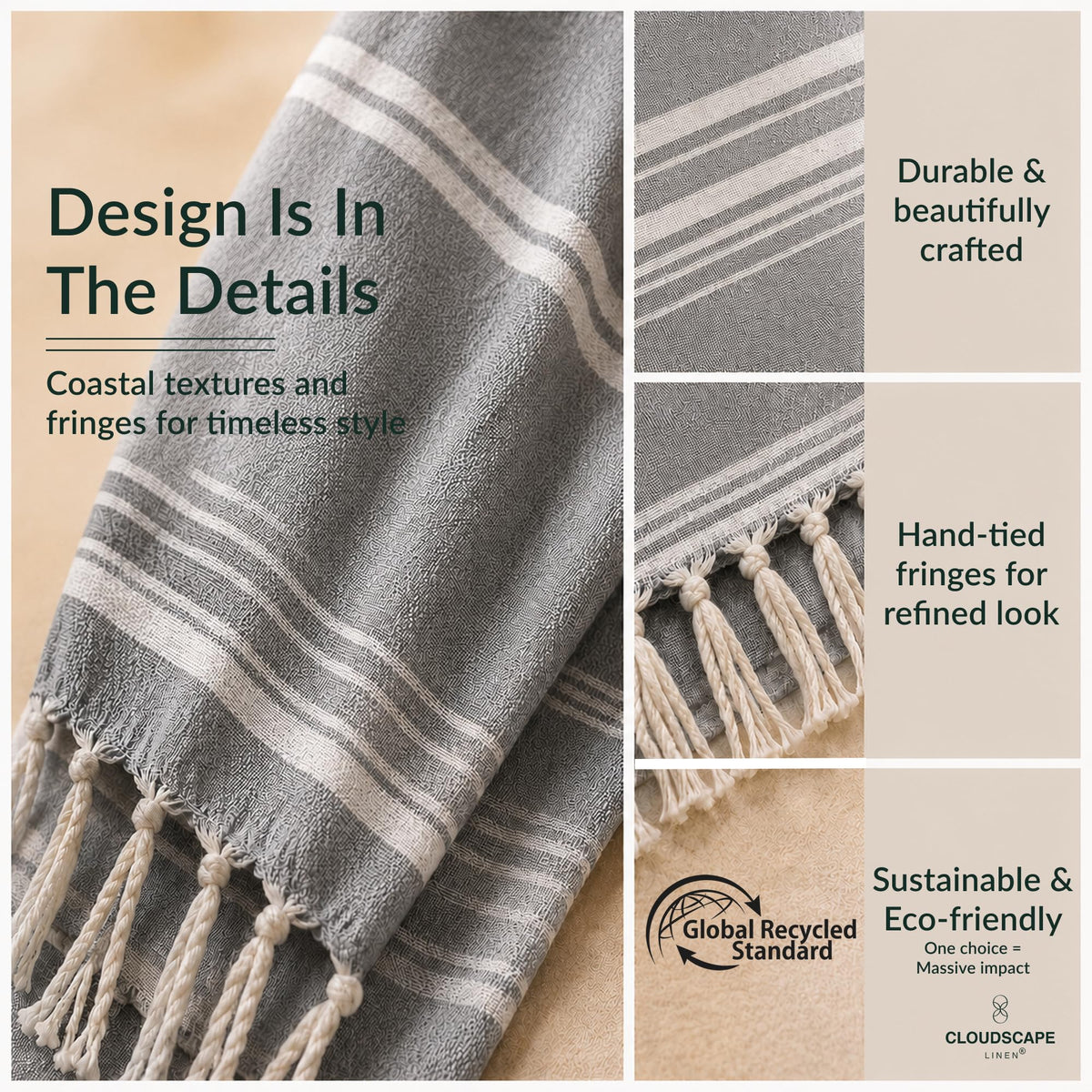 CSL Oversized Beach Towels 6 Pack 39x71, Sand Free, High Absorbent, Multi 1