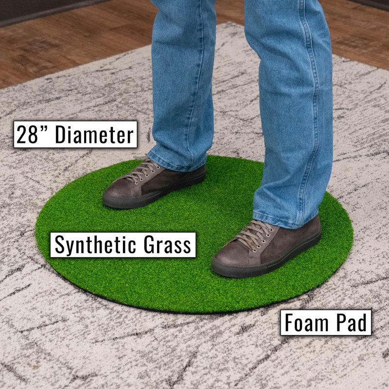 DeadeyeVR Golf Mat for Perfect VR Immersion - Hitting and Putting Grass Mat, Quest Club Attachment VR Accessory, 28" Diameter, 3/8" Thick, Easy Storage, Compatible with Deadeye Golf Club