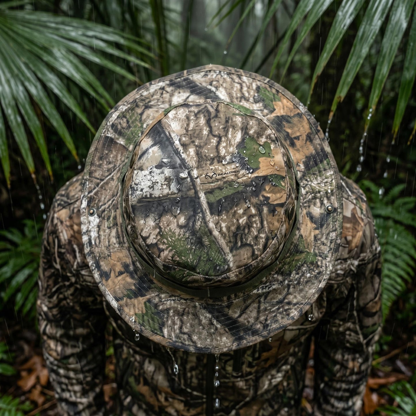 APX Camo Boonie Hat – Men's Camo Bucket Hat | Rain Hat for Men & Women Waterproof | Foldable Wide Brim Fishing Hiking Garden Beach Hat | Adjustable Chin Strap Hunting Hat