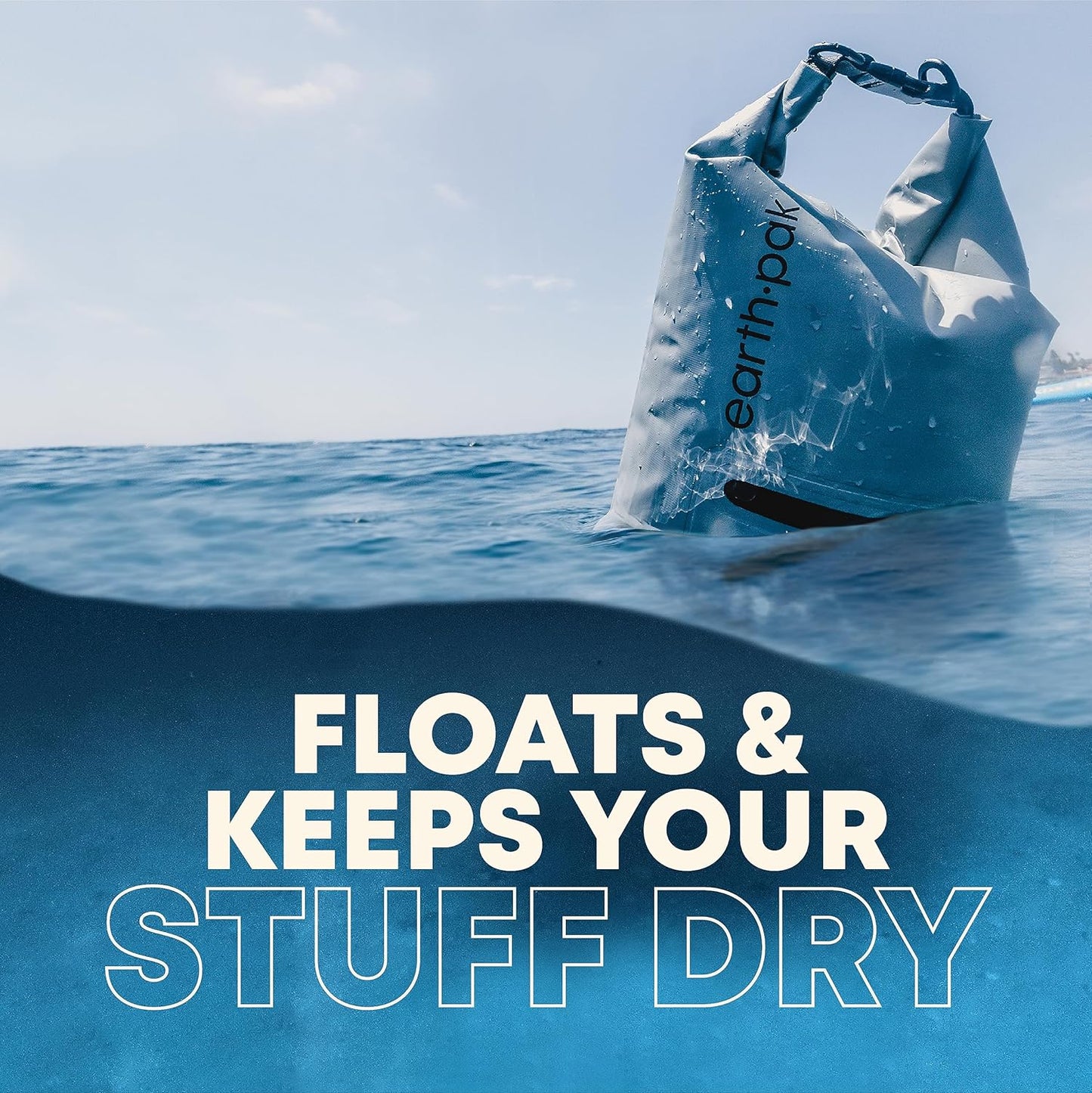 Waterproof Dry Bag with Zippered Pocket - Earth Pak Backpack Keeps Gear Dry | Durable & Lightweight