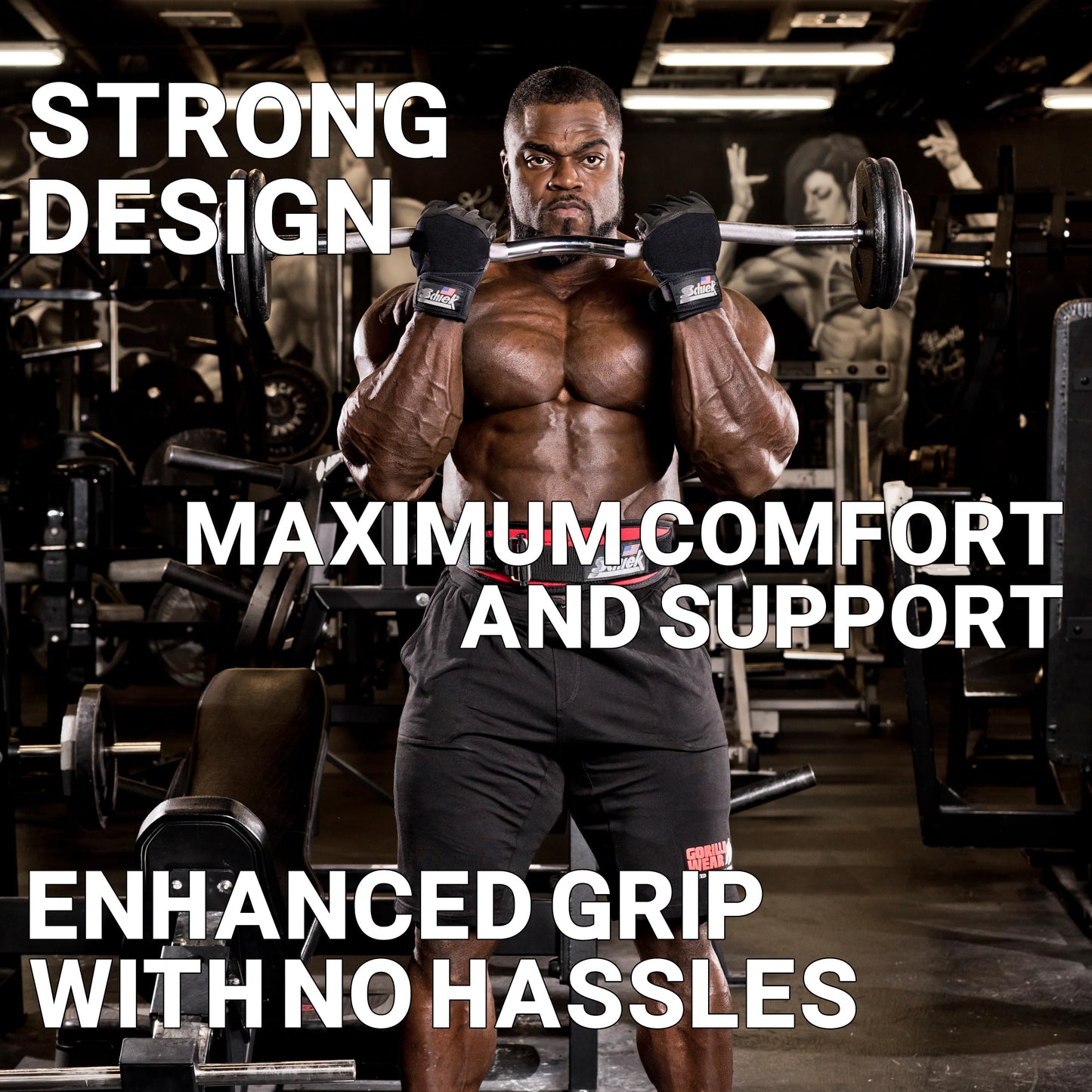 Schiek Sports 540 Platinum Lifting Gloves - Weightlifting Gloves with Wrist Wrap Support for Gym Workouts