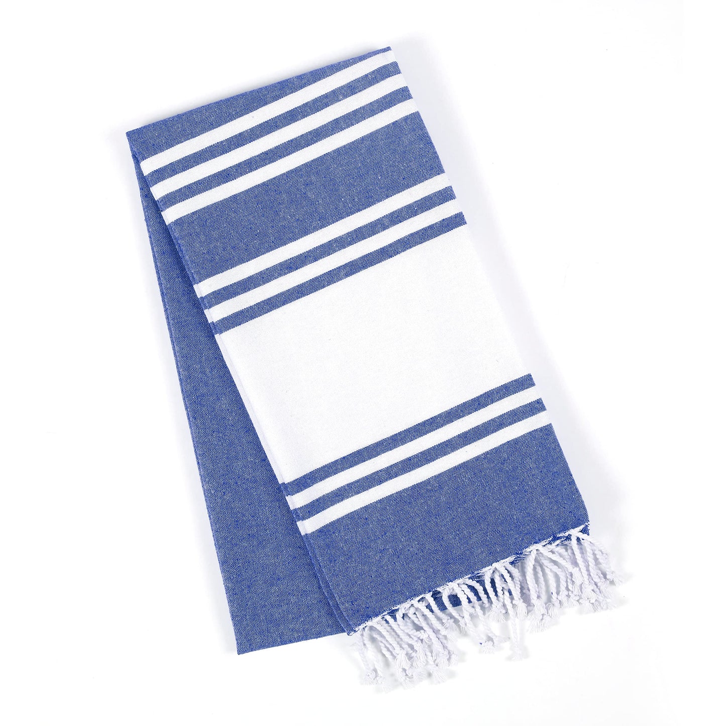 Goroly Home Cotton Turkish Peshtemal Beach Towel, Extra Large, Thin Quick Dry Sand Free Pool & Swim Towel, Bathing Blanket, Travel Essentials, (Royal Blue, 36x71 Inches)