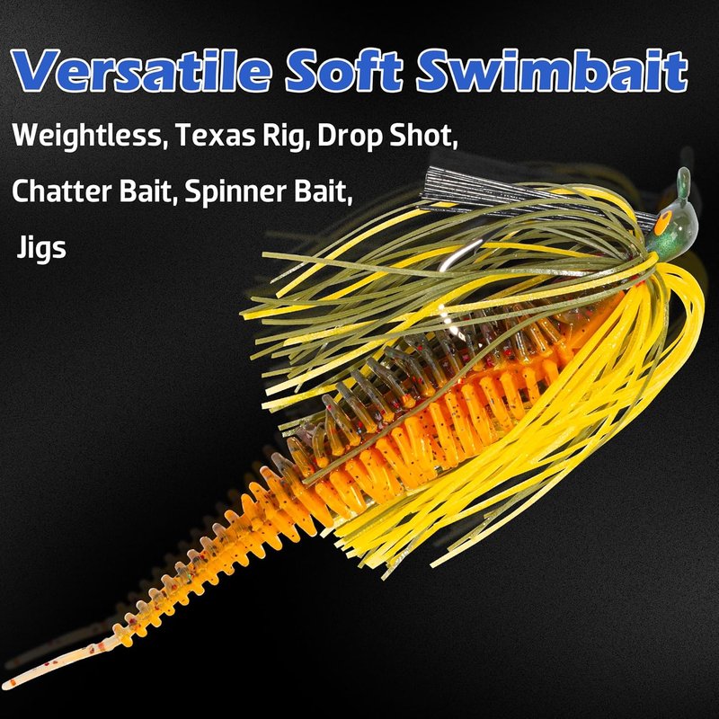 Soft Plastic Worm Fishing Lures Kit - Finesse TRD Stick Worms & Ned Rig Baits for Bass | Freshwater Soft Baits