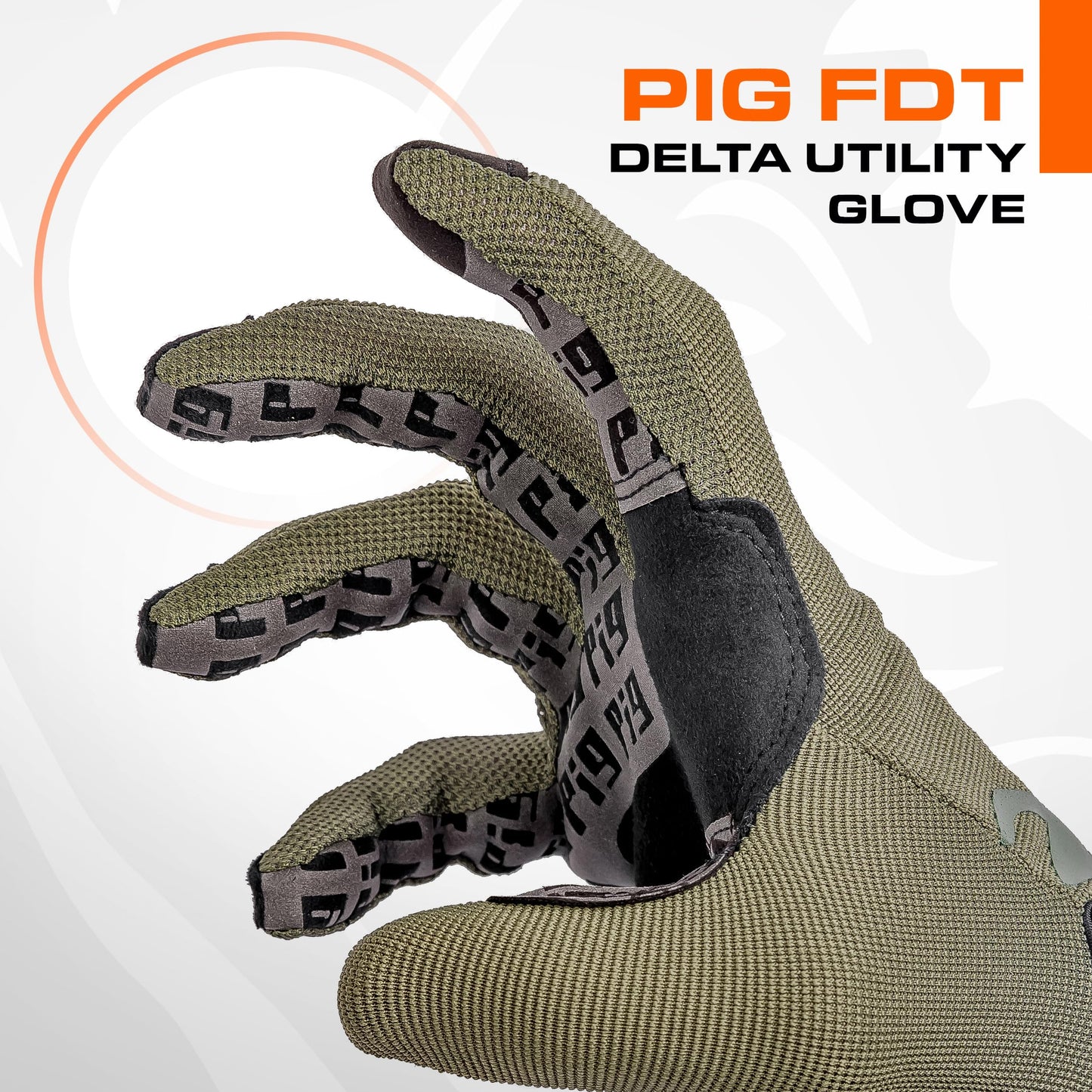 PIG FDT Delta Utility Gloves, Touchscreen Compatible, High Dexterity for Shooting Sports, 1 Pair, Ranger Green, X-Large