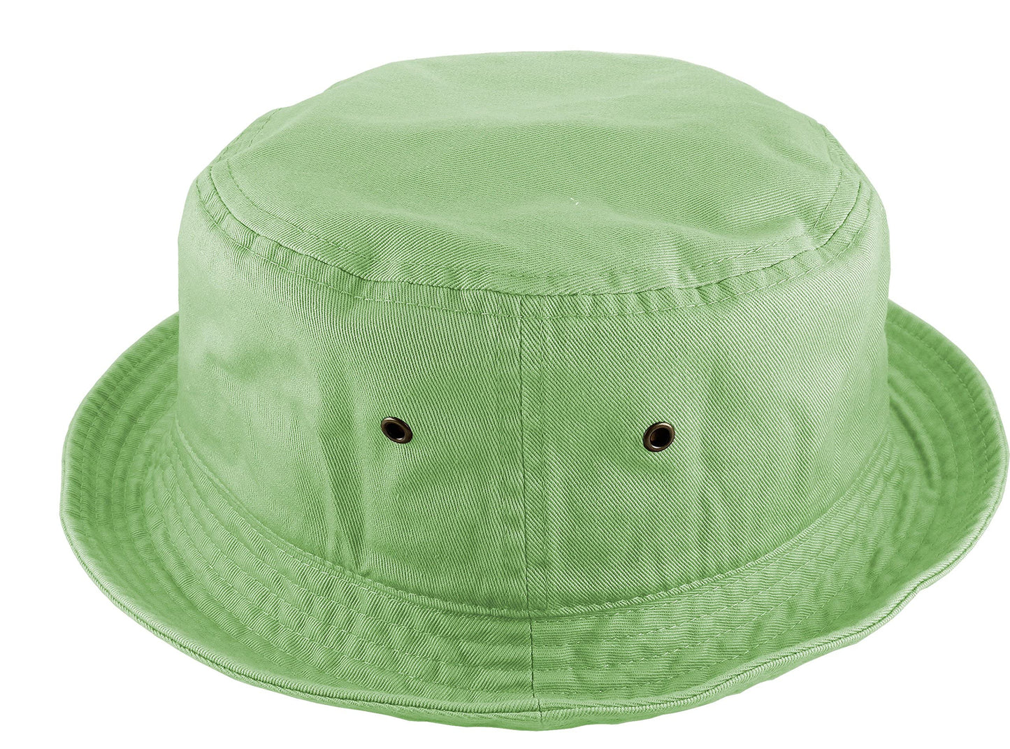 Gelante Solid Color 100% Cotton Bucket Hat for Women and Men Packable Travel Summer Beach Hat 1900-LightGreen-L/XL