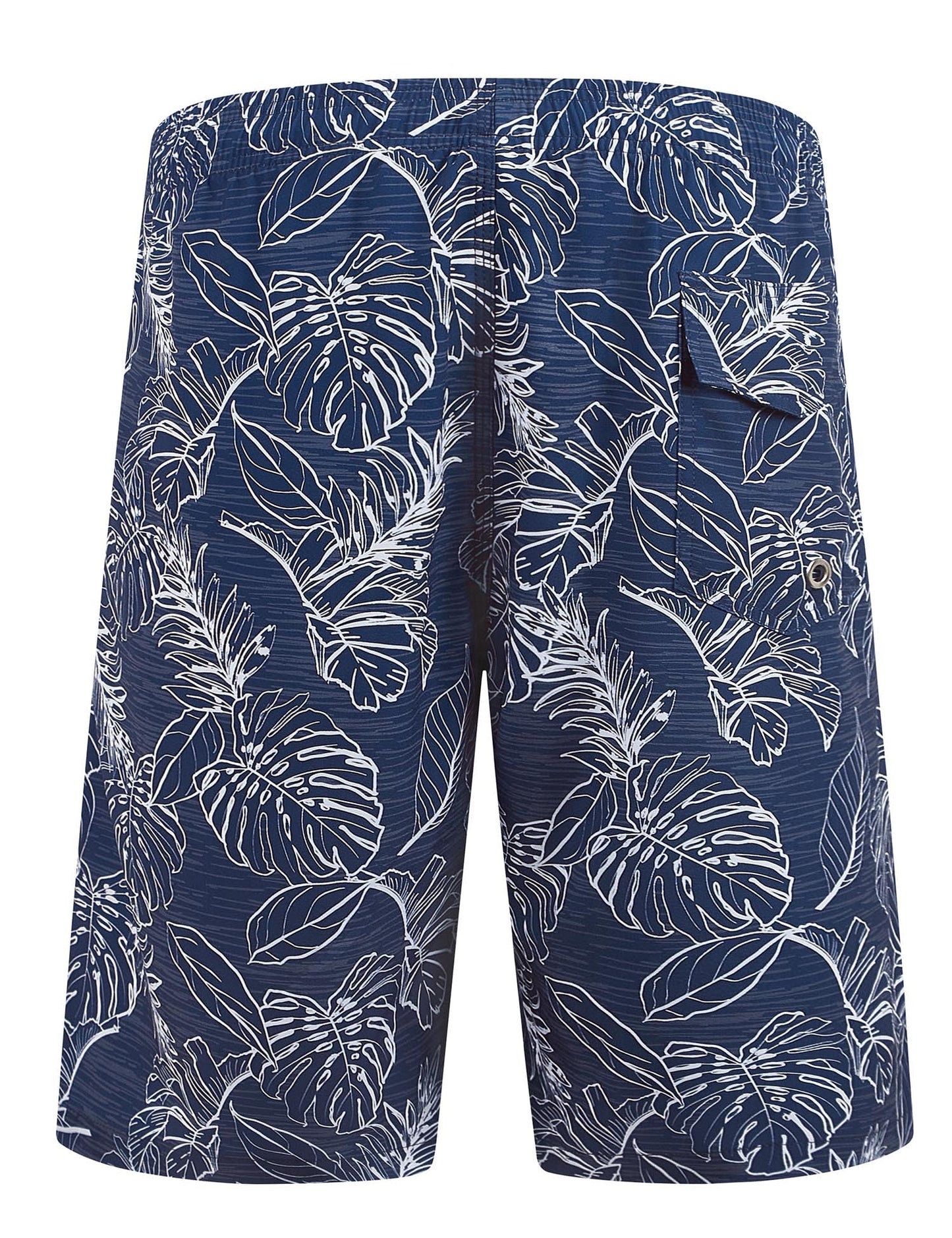 ELETOP Men's Swim Trunks Quick Dry Bathing Suit Swimming Board Shorts Mesh Lining Beach Swimwear Palm Leaf Blue XXL
