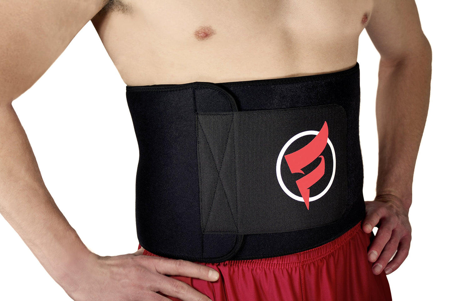 Fitru Waist Trimmer Sauna Ab Belt for Women & Men - Waist Trainer Stomach Wrap Black