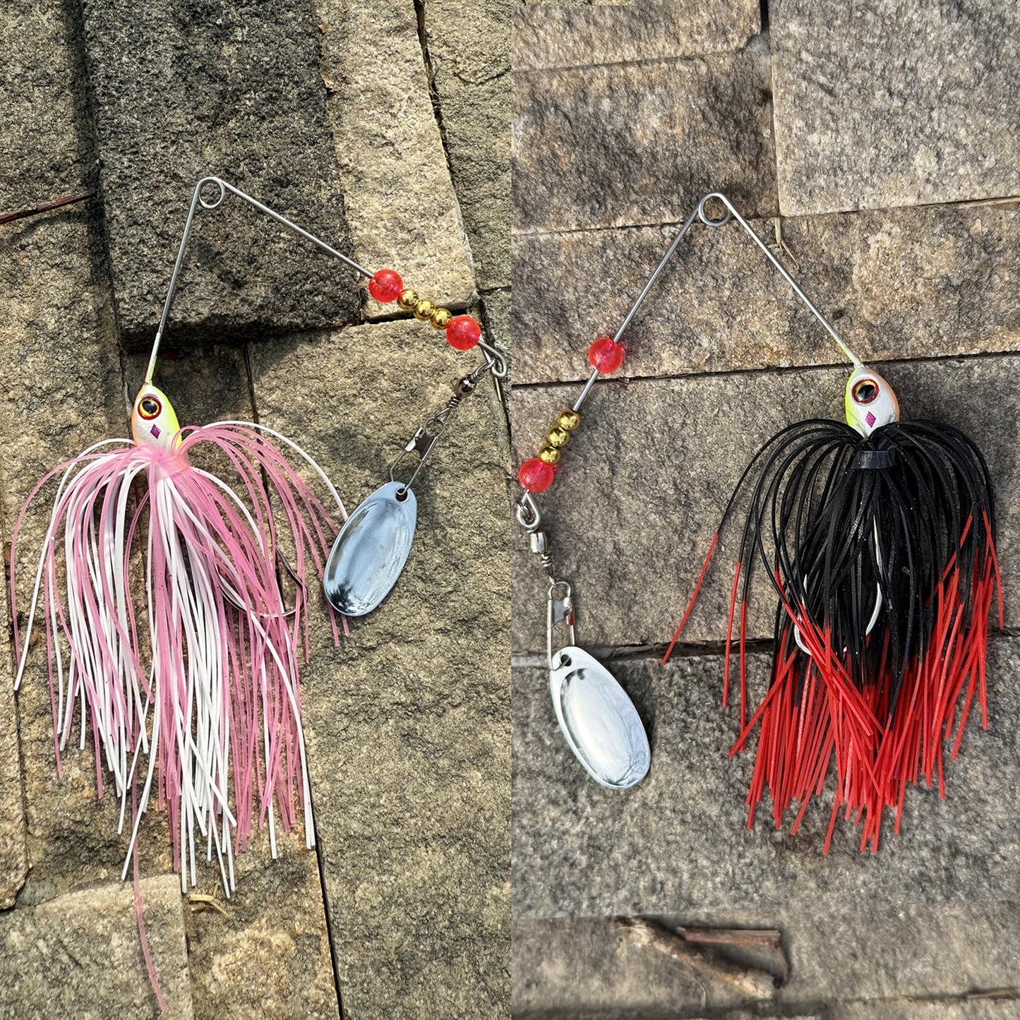 Richary Spinner Baits for Bass Fishing 3/8oz, 6 Pcs Freshwater Fishing Lures Kit, Premium Spinnerbaits for Walleye, Crappie, Salmon & Pike