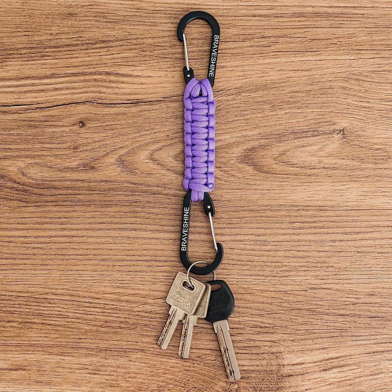 Paracord Keychain Carabiner Clip - Versatile D Ring Lanyard Hanger for Water Bottles, Keys & Backpacks | Ideal for Men & Women