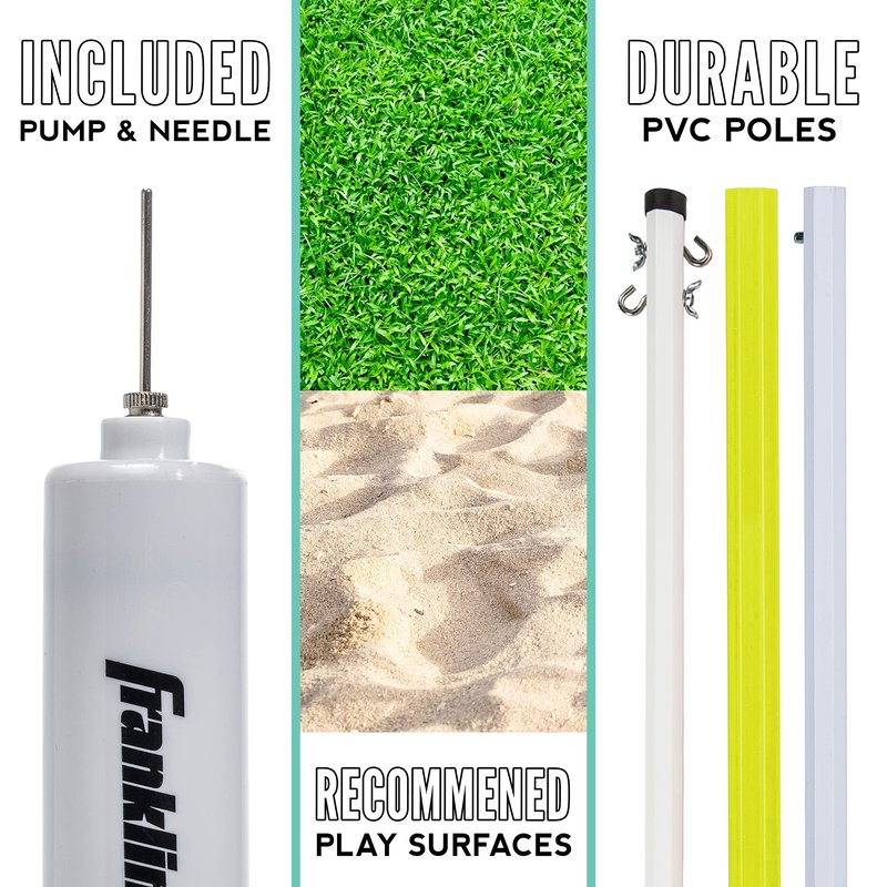Franklin Sports Fun 5 Combo Set - Badminton - Volleyball - Ring Toss - Flip Toss - Flying Disc