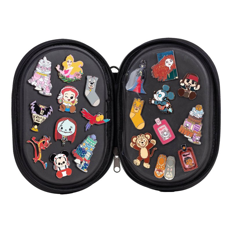 PinFolio Go Pin Display Bag, Lightweight & Compact Sports Pin Book Designed for Loungefly Backpacks & Easy Trading Up to 40 1-Inch Enamel Pins (Black)