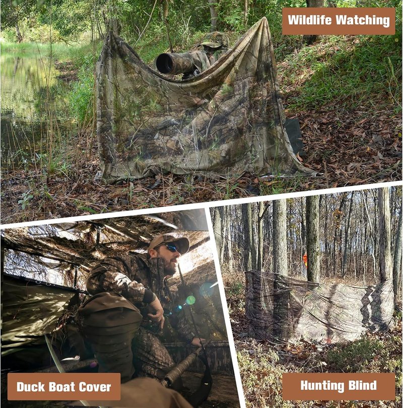 Camo Netting - Lightweight Camouflage Net for Concealment | Ideal for Hunting, Shooting, Photography & Decoration