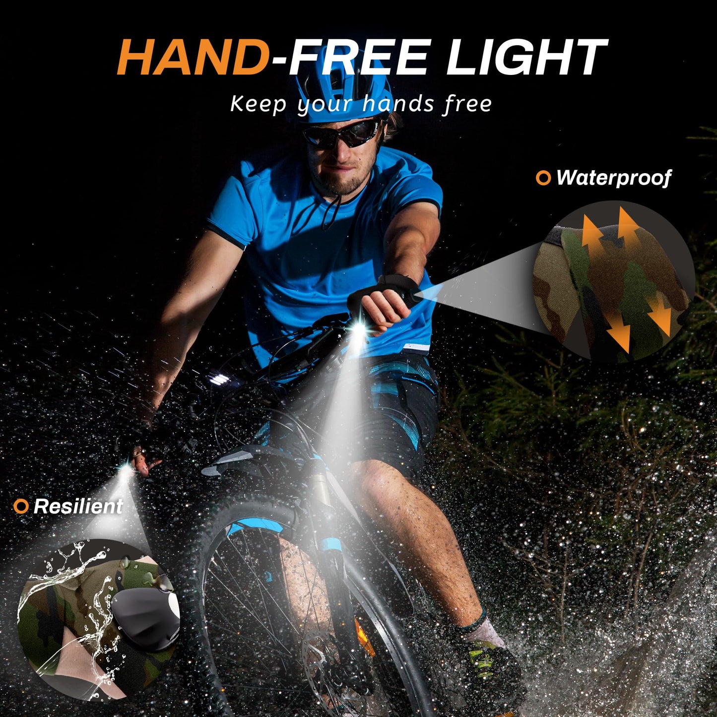 KOOPOOL LED Rechargeable Flashlight Gloves Lights for Camping Fishing Repairing, Outdoor Fishing Gloves Tools,Best Gifts for Father,Glove Lights Finger Unique Cool Gadgets for Men, Father,Husband