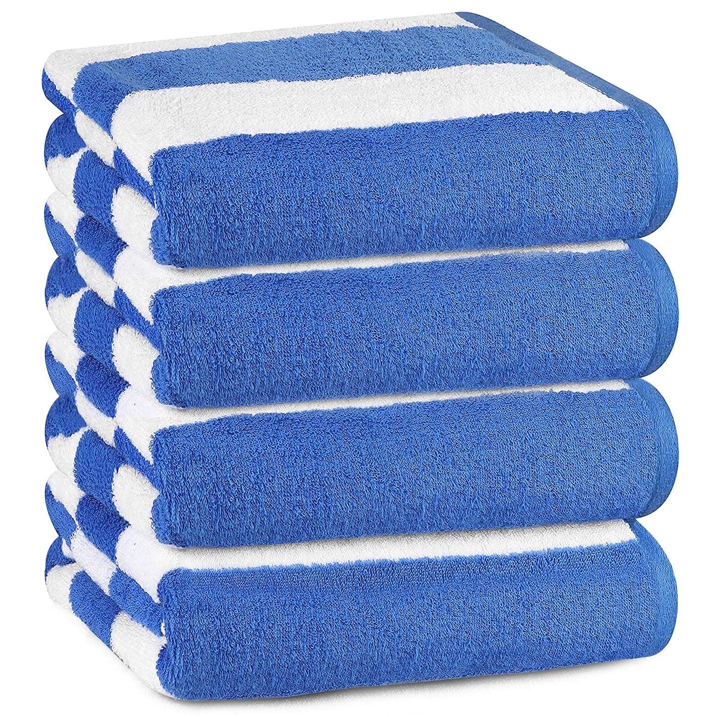 Bliss Casa Beach Towels — 4 Pack, 30 x 60 in — Premium Cotton-Rich Blend, Soft, Absorbent & Quick-Dry Pool Towels, Oversized Cabana Stripes Pool Towel