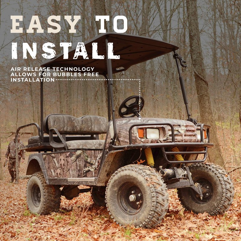 Mossy Oak Graphics Winter Camo Golf Cart Kit - Easy to Install Vinyl Wrap with Matte Finish - Camouflage for Your Golf Cart