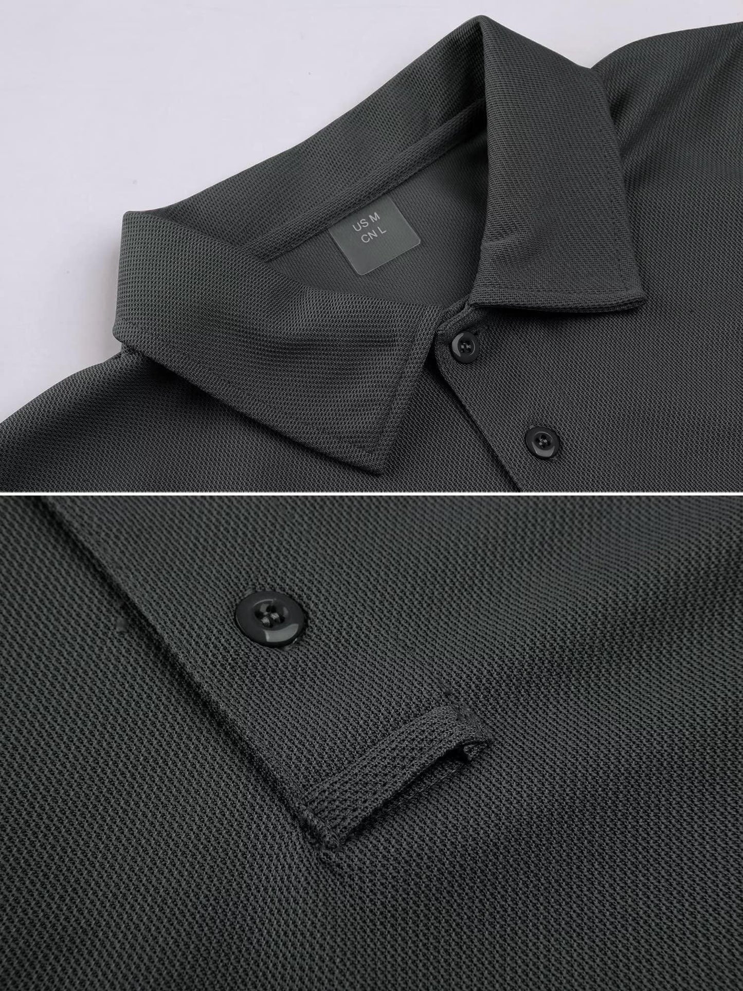 MAGCOMSEN Men's Polo Shirts Short Sleeve Golf Light Shirts Fishing Shirts Pique Tactical Shirts Grey XL