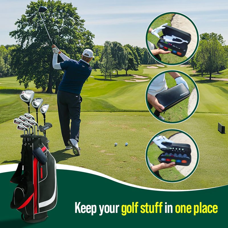 Golf Glove holder case Golf Glove caddy Golf Bag Accessories for Men Golf Accessories Bag Golf essentials for men Golf ball holder Golf Organizer Golf glove case golf ball bag