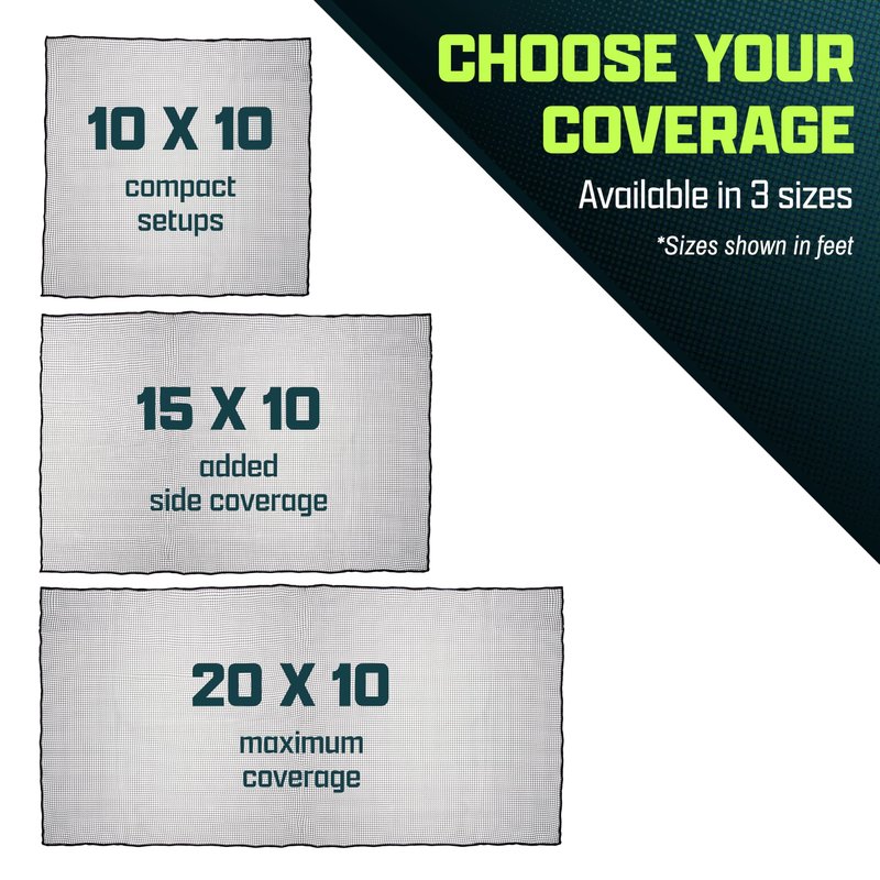 GoSports 10 ft x 10 ft Sports Netting - Hitting Net for Golf, Baseball, Hockey, Soccer, LAX and More