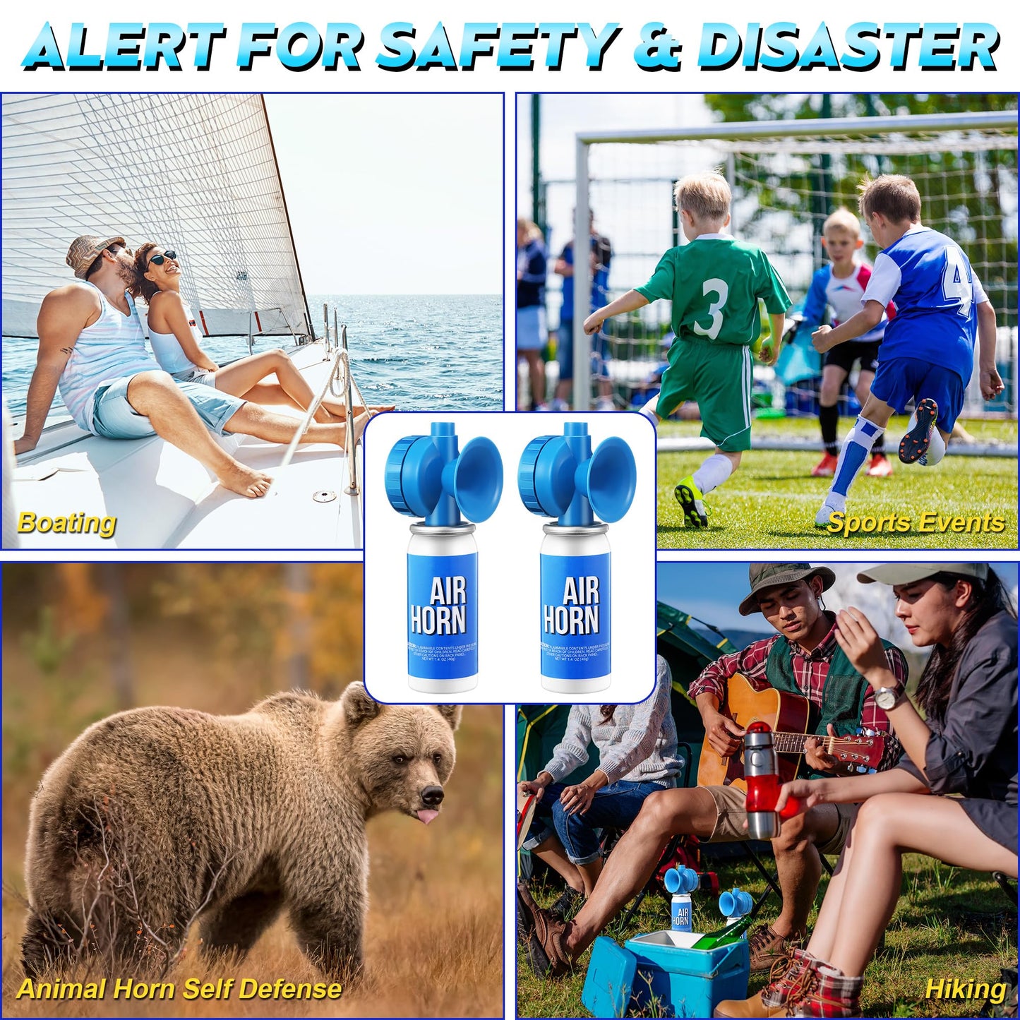 Saillong 1 Pack 1.4oz Marine Boat Air Horn, Loud Air Horns for Safety, Mini Small Blow Fog Bear Horn, Meet Coast Guard, Emergency Use for Marine Boating Sporting Events Outdoor Alarm