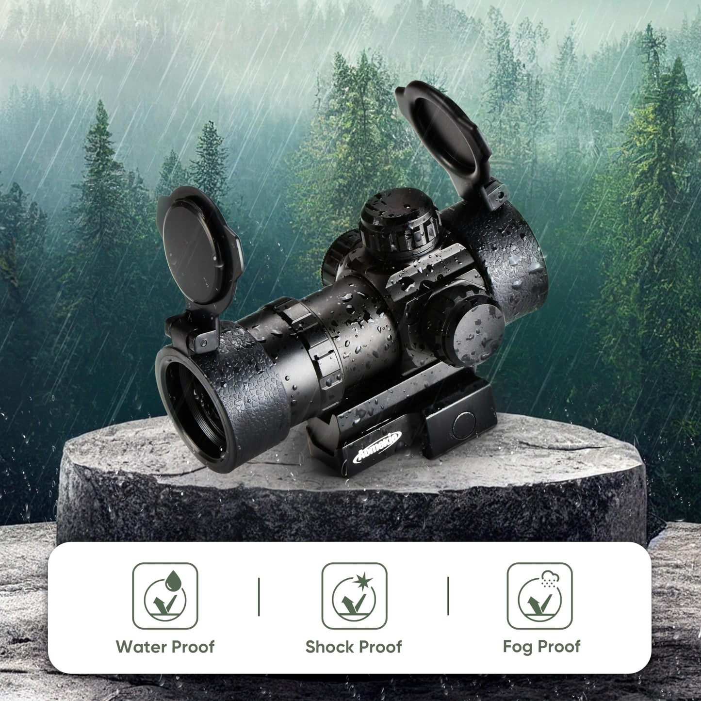 AOMEIKIE Red Green Dot Sight 4MOA Airsoft Scope Multi Brightness Settings for 20mm Picatinny Mount Rails