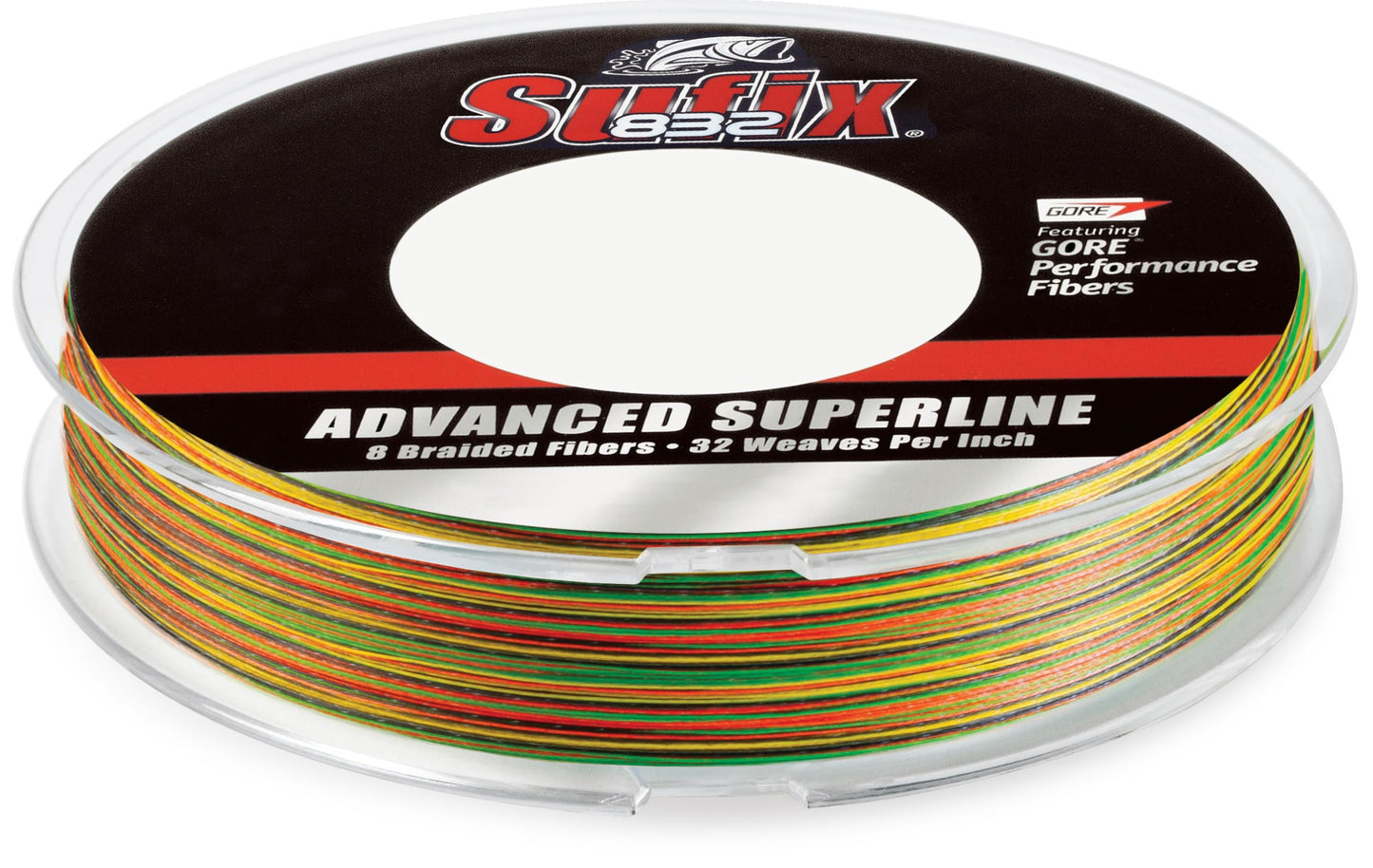 Sufix 832 Advanced Superline Braid, High-Strength Braided Fishing Line with Superior Durability, Fire Tiger, 15 lb., 300 Yd. Spool