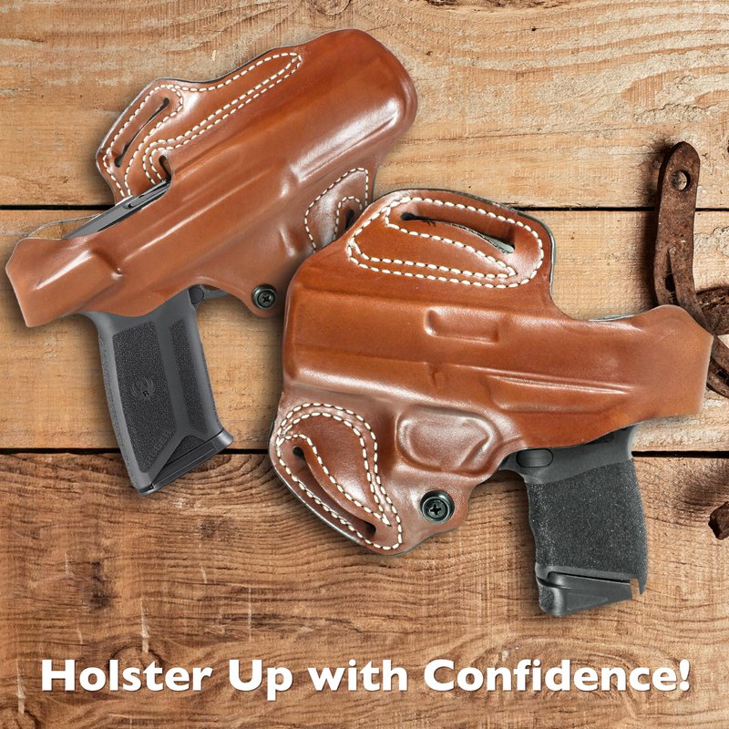 Desantis Thumb Break Mini Slide Holster, Outside The Waistband Gun Holster, Fits Glock 43, Glock 43X, and Glock 48, Adjustable Tension Device, Right-Hand Draw, Tan