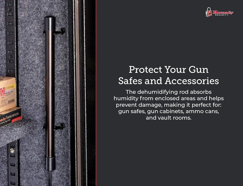 Hornady Electronic Gun Safe Dehumidifier Rod - 12" Black | Prevents Moisture Damage