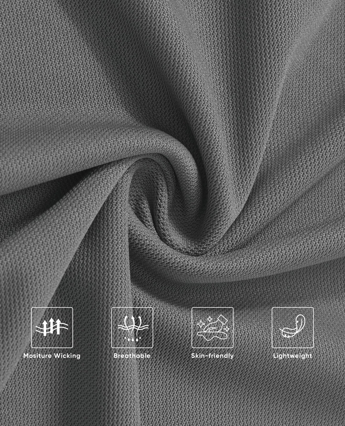 Alimens & Gentle Tactical Polo Shirts for Men Short Sleeve Performance Stretch Golf Shirt Quick Dry Work Sport Casual Tops M Grey