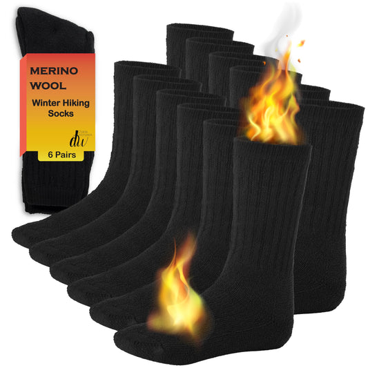 Debra Weitzner Merino Wool Socks for Men and Women 6 Pairs Thermal Warm Winter Socks Hiking Insulated Boot Socks