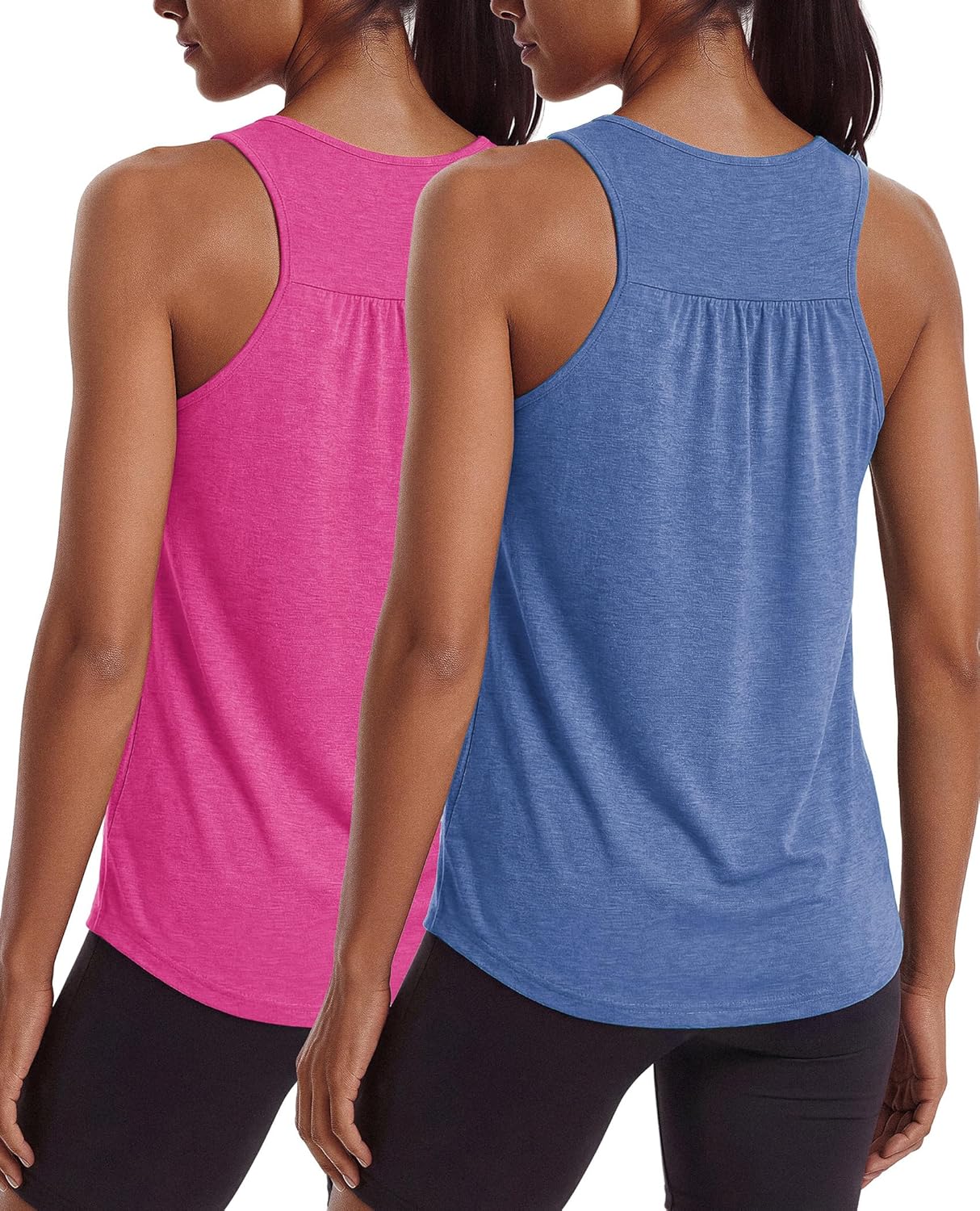 Workout Tops for Women - Racerback Tank Tops | Lightweight Sleeveless Athletic Shirts, 2 Pack S-3XL