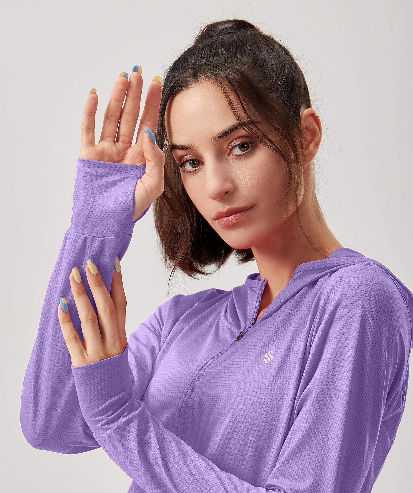Soothfeel Women's UPF 50+ Sun Protection Hoodie Jacket Lightweight Long Sleeve Sun Shirt for Women with Pocket Hiking Outdoor
