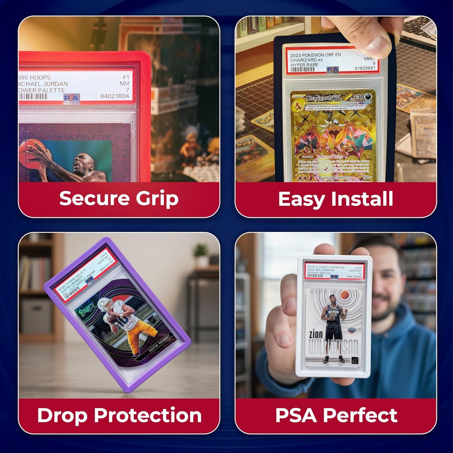 PSA Slab Guard 5 Pack - Graded Card Protector & Bumper | Multicolor Slab Armor Case