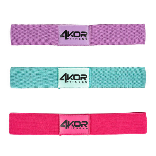 4KOR Resistance Fit Bands - Set of 3 | Tone & Lift Glutes, Arms & Legs - Exercise Band for Strength Training, 2 inch Wide Soft Fabric - 3 Levels of Comfortable Resistance