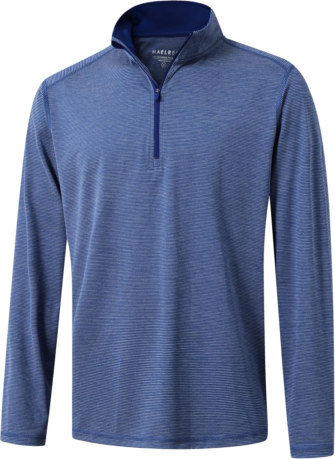 Men's Performance Quarter Zip Pullover - Dry Fit Stripe Mock Neck Golf Sweatshirt | Comfortable Midlayer