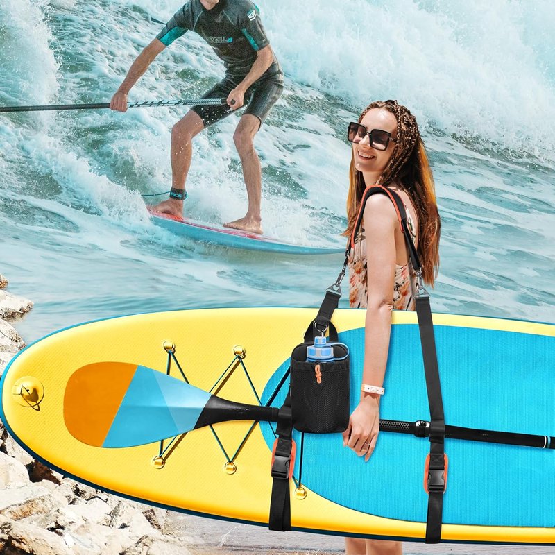 Paddle Board Carrying Strap - Adjustable SUP Kayak Carry Strap with Detachable Storage Bag | Black