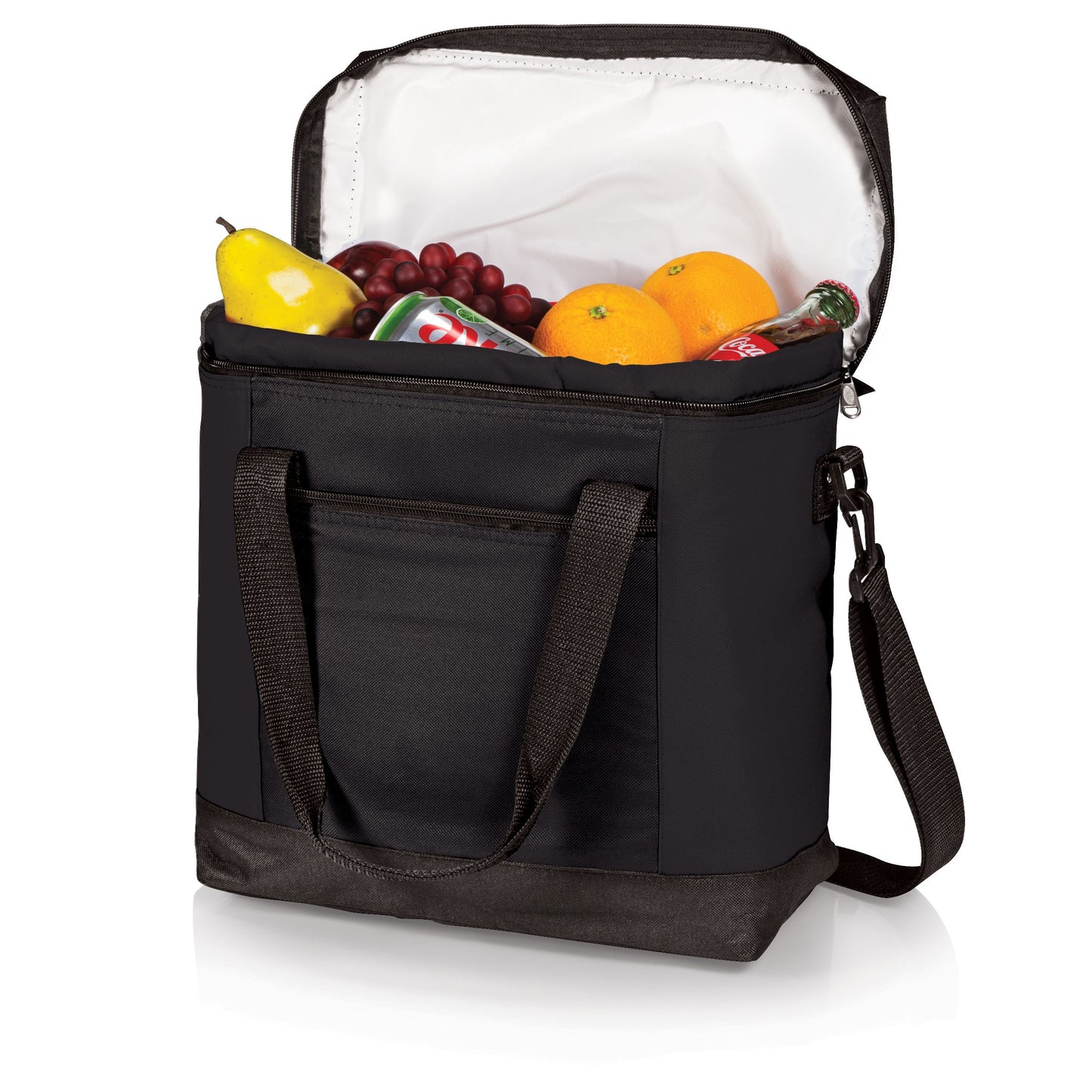 PICNIC TIME Montero Tote Cooler Bag, Versatile Insulated Cooler Bag with 20-Can Capacity, Soft Insulated Tote with Water-Resistant Interior Liner, Zipper Pockets, Converts to Backpack Straps, (Black)