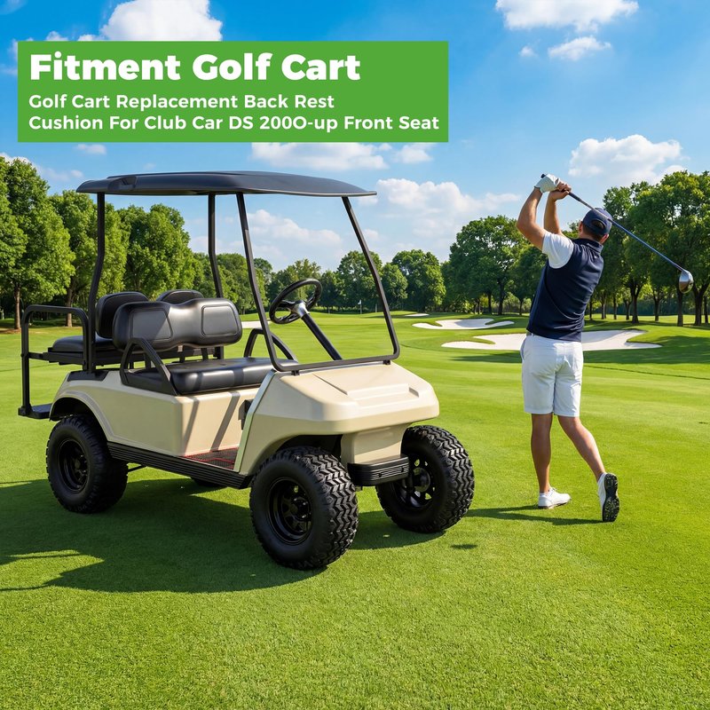 10L0L Golf Cart Front Seat Backrest Assembly for 2000.5-up Club Car DS Seat Back Cushion, Factory Style Replacement Cushions