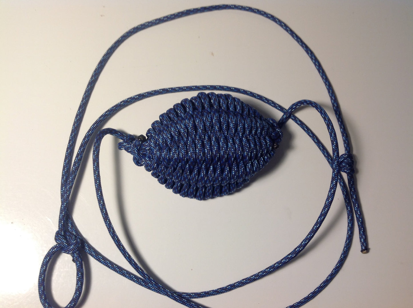 Paracord Shepherd Sling (Old-fashioned Slingshot) Handmade By David the Shepherd (Blue Rain)