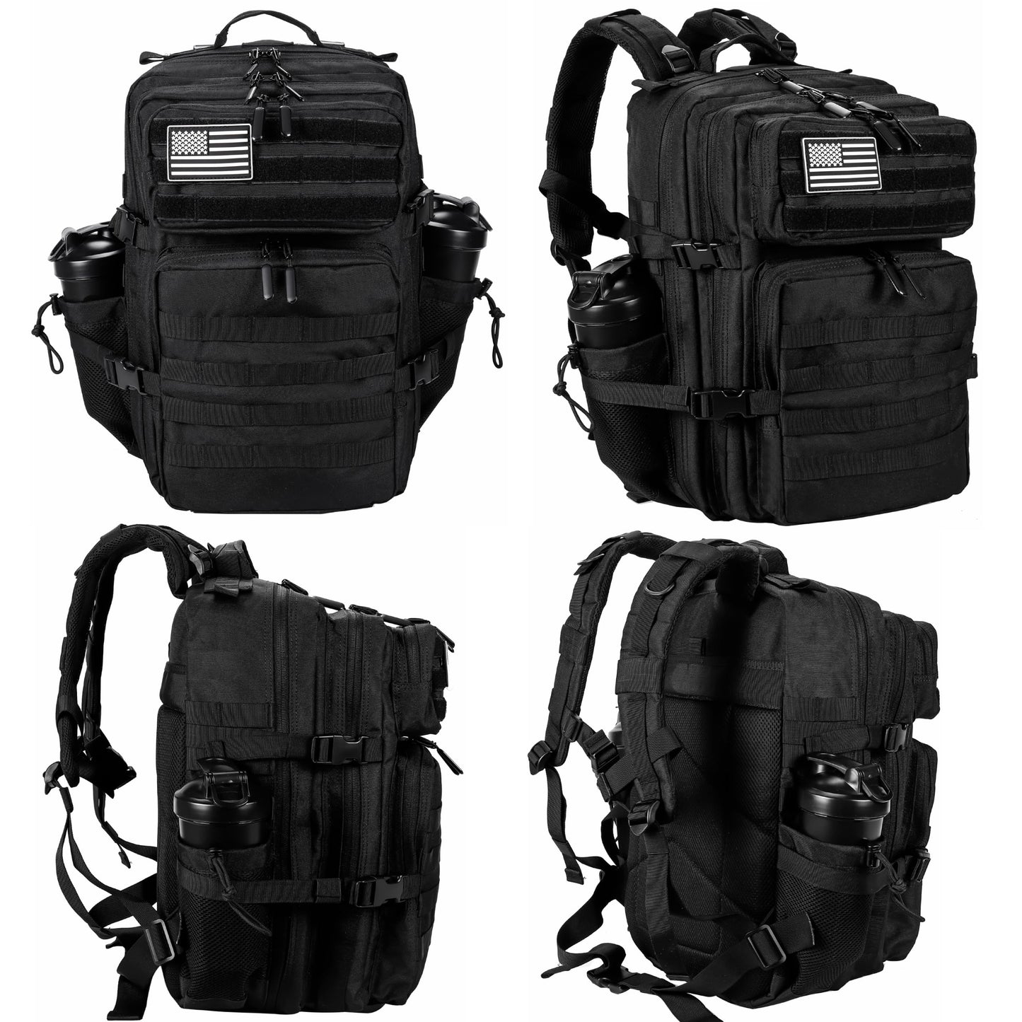LHI Military Tactical Backpack for Men and Women 45L Army 3 Days Assault Pack Bag Large Rucksack with Molle System