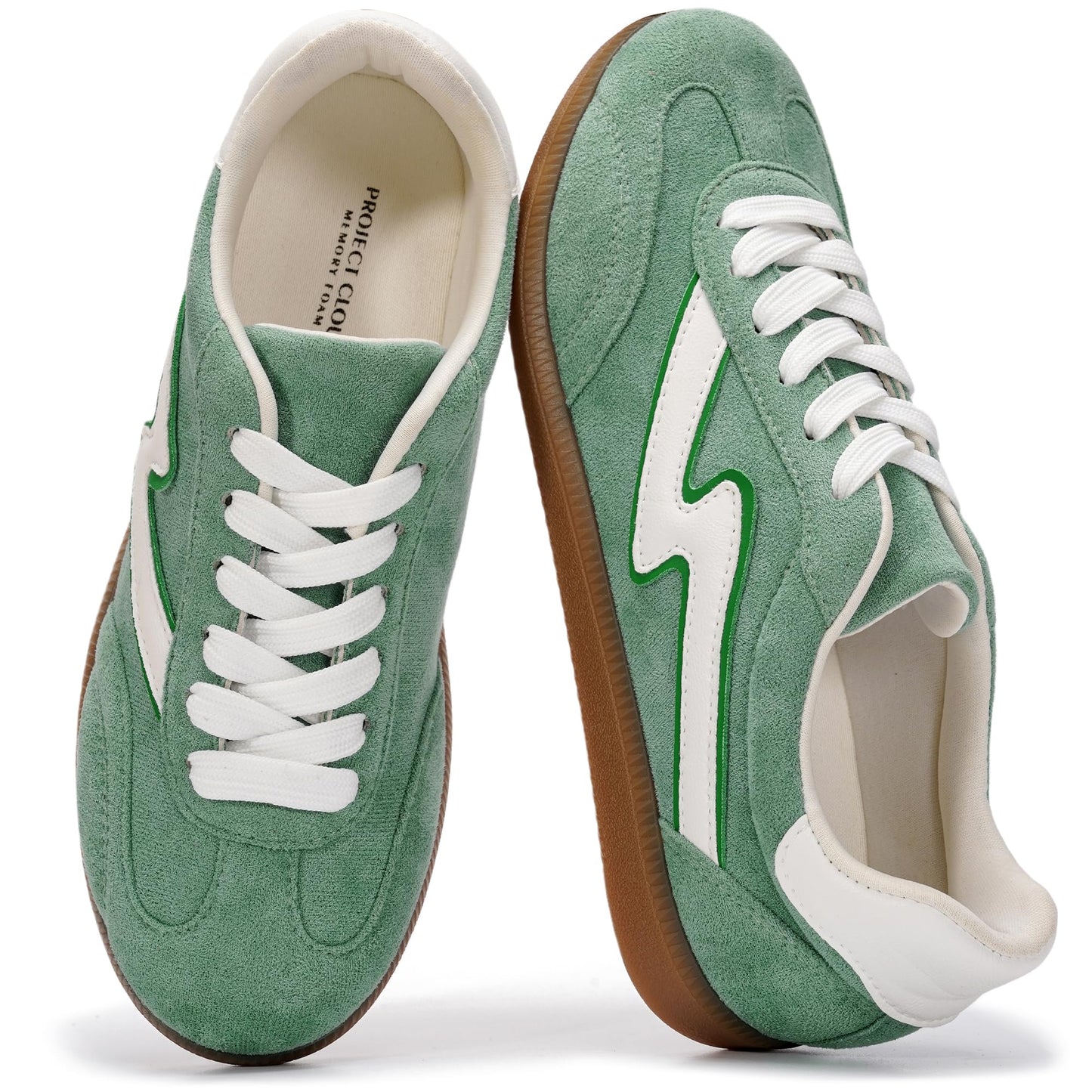Project Cloud Fashion Sneakers for Women 2026 - Lace-Up Shoes Trendy Women Sneakers with Memory Foam Insole Women's Fashion Sneakers Non-Slip Womens Shoes (Irita, Green Multi, 8)