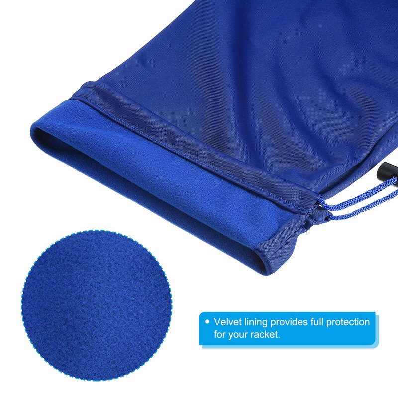 PATIKIL Badminton Racquet Cover Bag, Soft Badminton Racket Pouch Velvet Lining Single Shoulder Drawstring for Badminton Players, Blue
