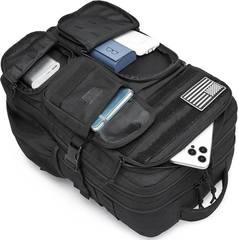 Tactical Backpack - Military Waterproof Outdoor Gear with Multiple Pockets | Black, 35L
