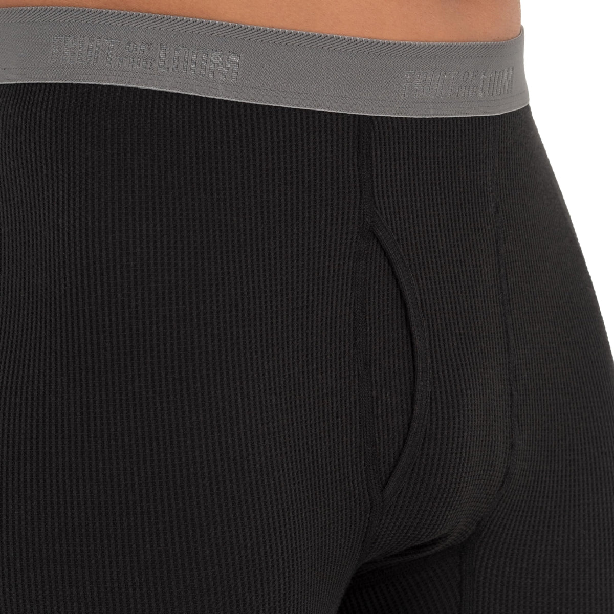 Fruit of The Loom Men's 3-Pack Recycled Waffle Thermal Underwear Bottom, Black/Black/Natural, X-Large