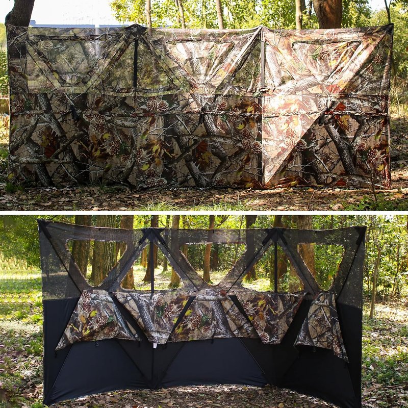 3-Panel See-Through Hunting Blind - Portable Pop-Up Ground Blind for Deer, Duck & Turkey | Includes Carrying Bag