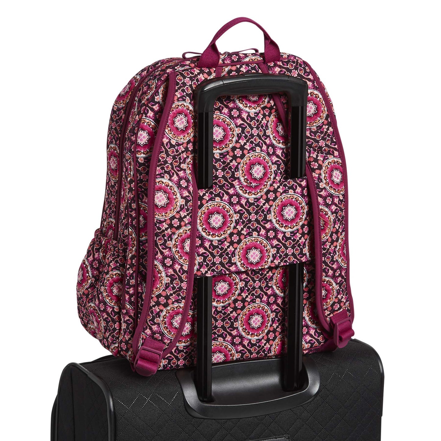 Vera Bradley Women's Cotton Campus Backpack, Raspberry Medallion, One Size