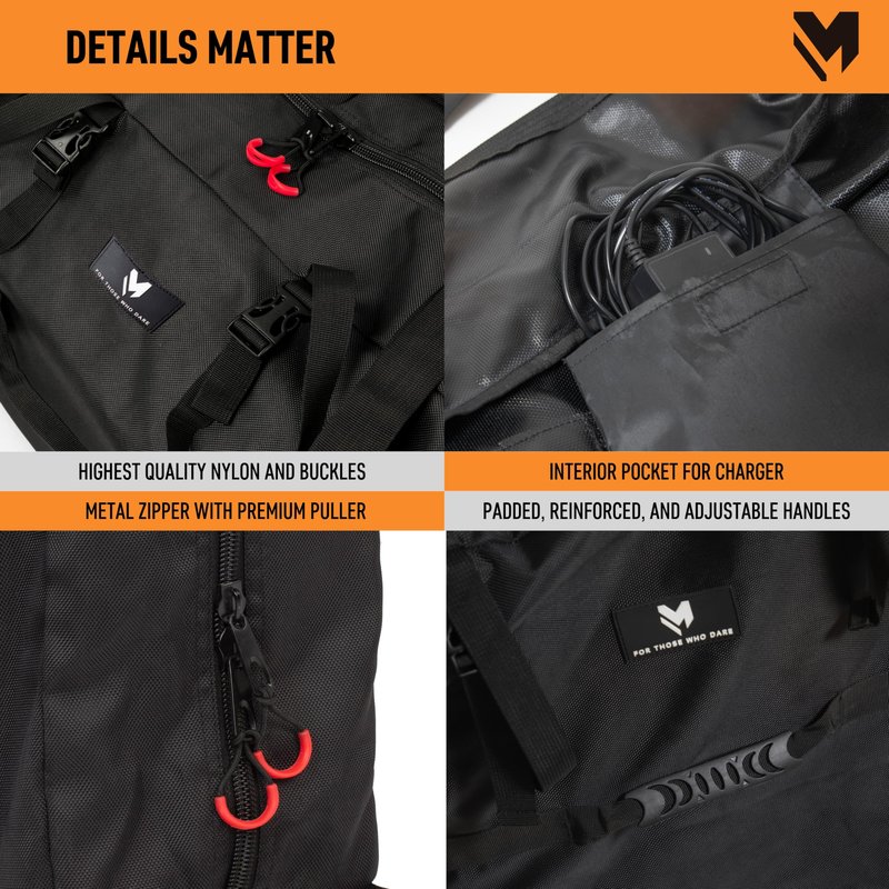 lamaki Electric Scooter Bag Transport & Storage - Universal Size - Heavy Duty Nylon 1680D, Foldable, Metal Zippers, Straps for Handle Bars - Electric Scooter Carrying Bag