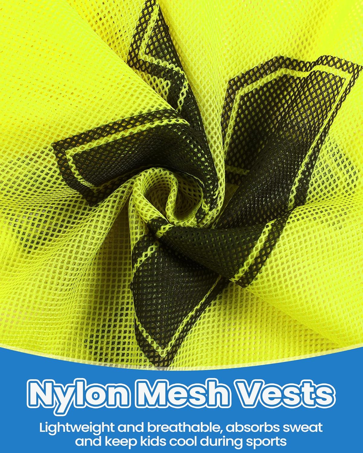 Suhine Youth Basketball Pinnies - 48 Pcs Nylon Mesh Scrimmage Vests | Numbered Practice Jerseys