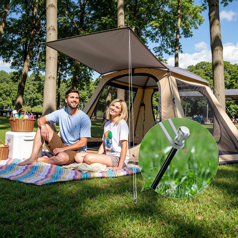 6-Pack 7075 Aircraft Aluminum Hollow Tent Stakes, Durable Lightweight Ground Anchors for Camping & Backpacking, Fits Sand/Grass/Rock/Ice, Heavy Duty Garden Stakes for Tents, Tarps, Canopies