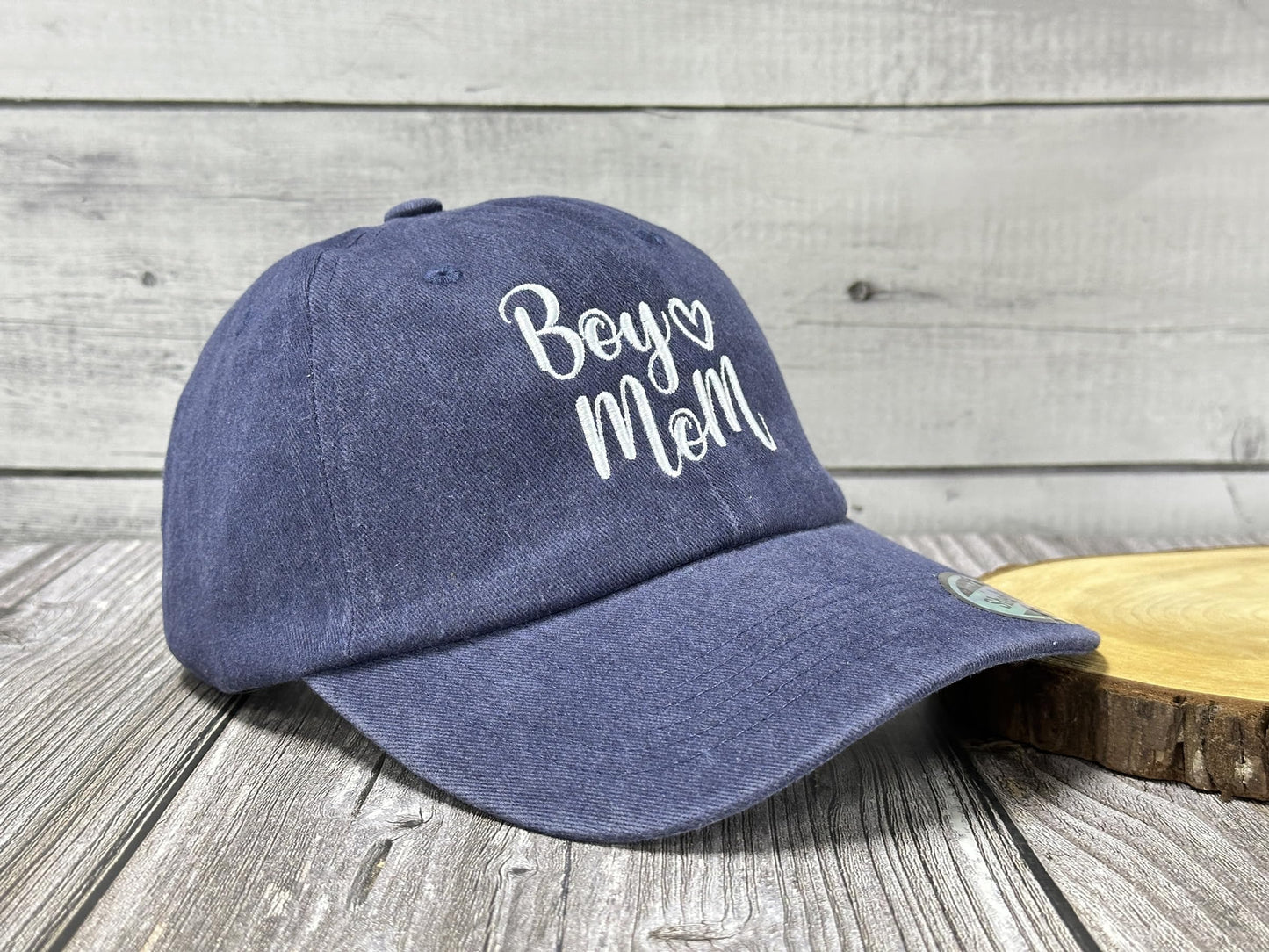Shenbors Boy Mom Hat for Women, for Mama Mommy Mum, Embroidered Navy Blue Baseball Cap, Adjustable Snapback Hat
