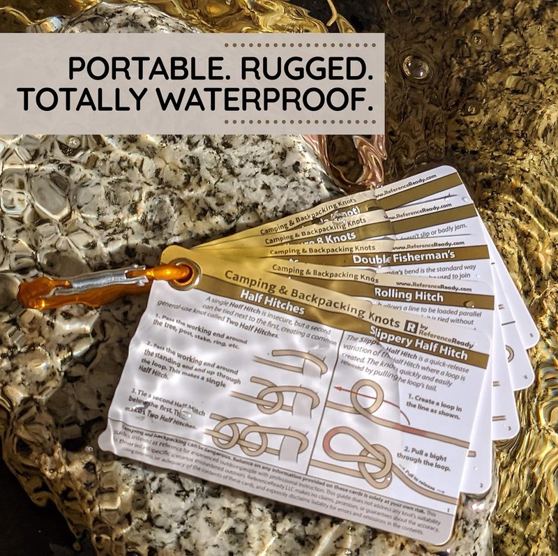 Knot Tying Kit - Outdoor Knots Pocket Guide with Webbing & Paracord for Camping, Backpacking, Scouting | Perfect for Beginners
